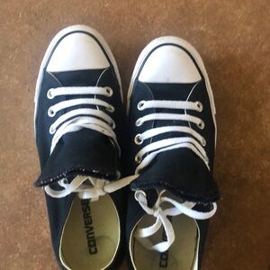 Black and white converse sneakers